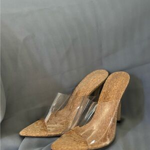 Clear Cork Heels